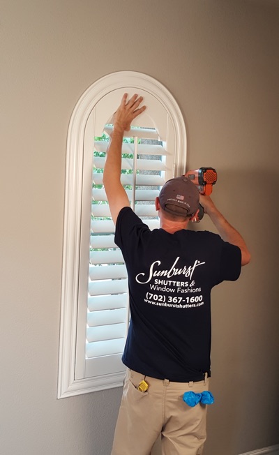 Shutter install in Dover living room